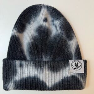 Strictly Wild Black and White Tie-Dye Beanie